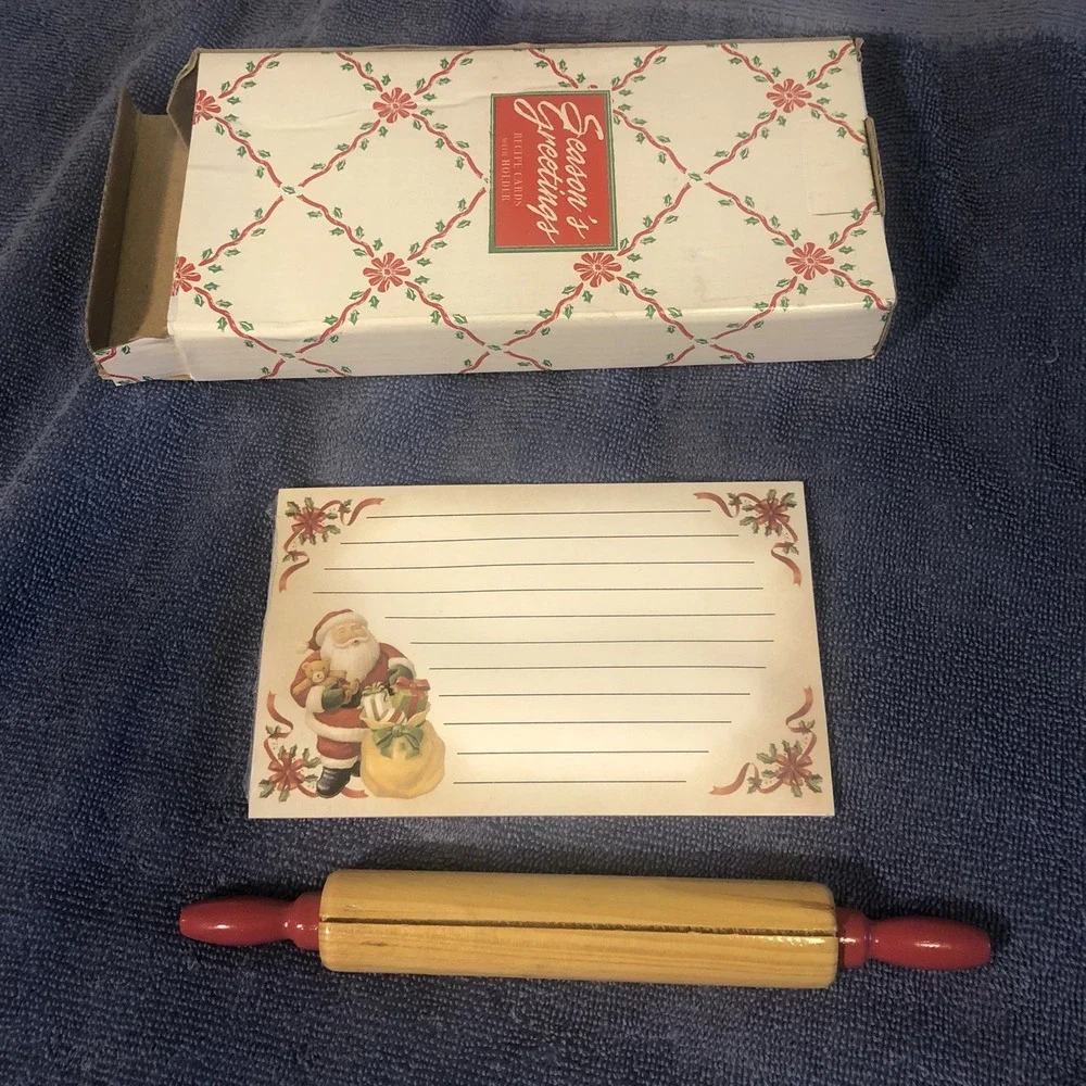 Christmas Recipe Card And Rolling Pin Holder